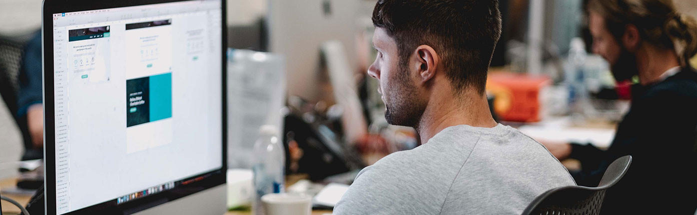 Man Working on Computer Man Working on Computer